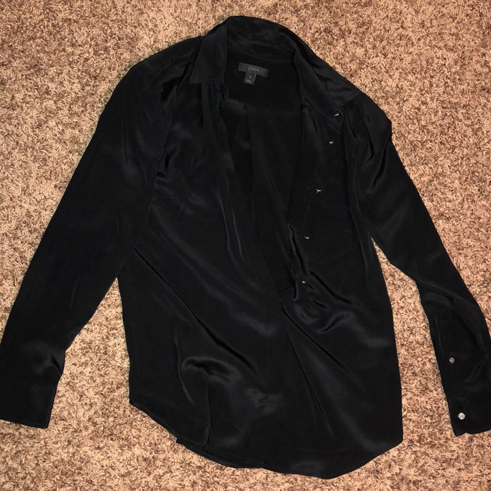 Satin J Crew Long Sleeve